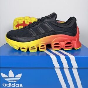 Adidas Adifom Megaride J Shoes Kids Size 5 Black Yellow Originals Sneakers New